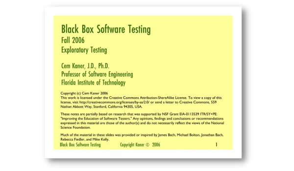 BBST Exploratory Testing - Open Course Materials