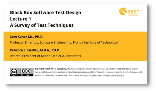 Test Design Lecture Slide - Open Course Materials